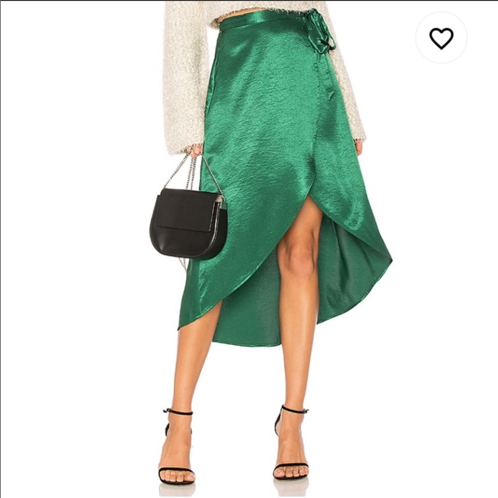Revolve Privacy Please Emerald Java Wrap Skirt Gr… - image 1